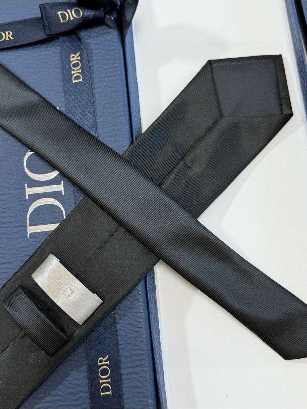 Dior Black Silk Signature Tie - Picture 7 of 9